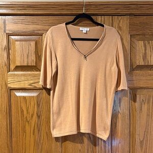 Coldwater Creek Women's Tan V-Neck Sweater